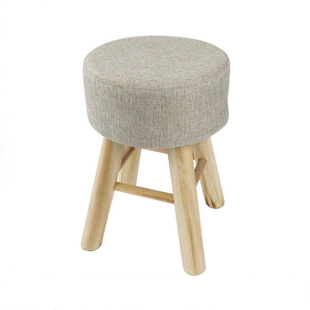 Holzhocker mit weicher Sitzfläche