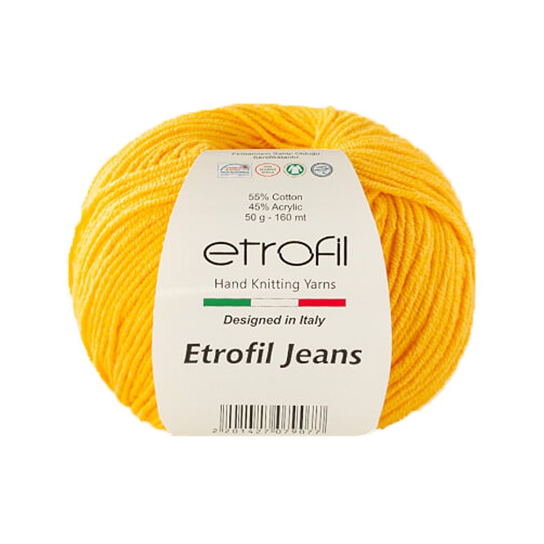 Etrofil Jeans Bauwolle Garn gelb