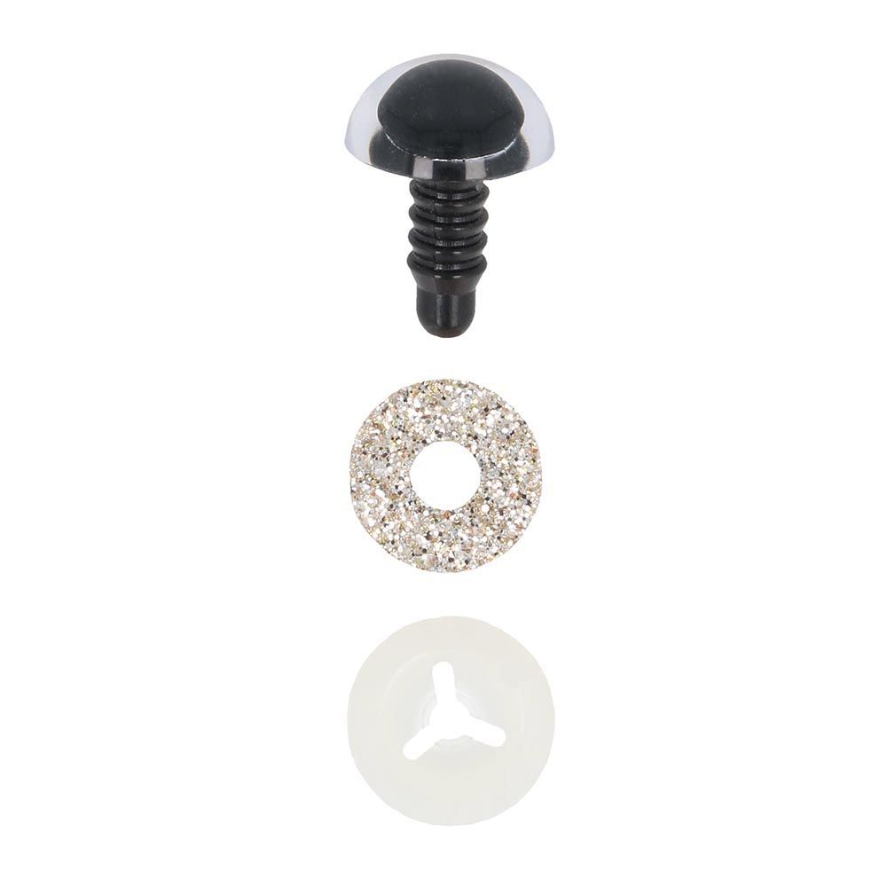 Sicherheitaugen in silber mit Sicherheitsstecker