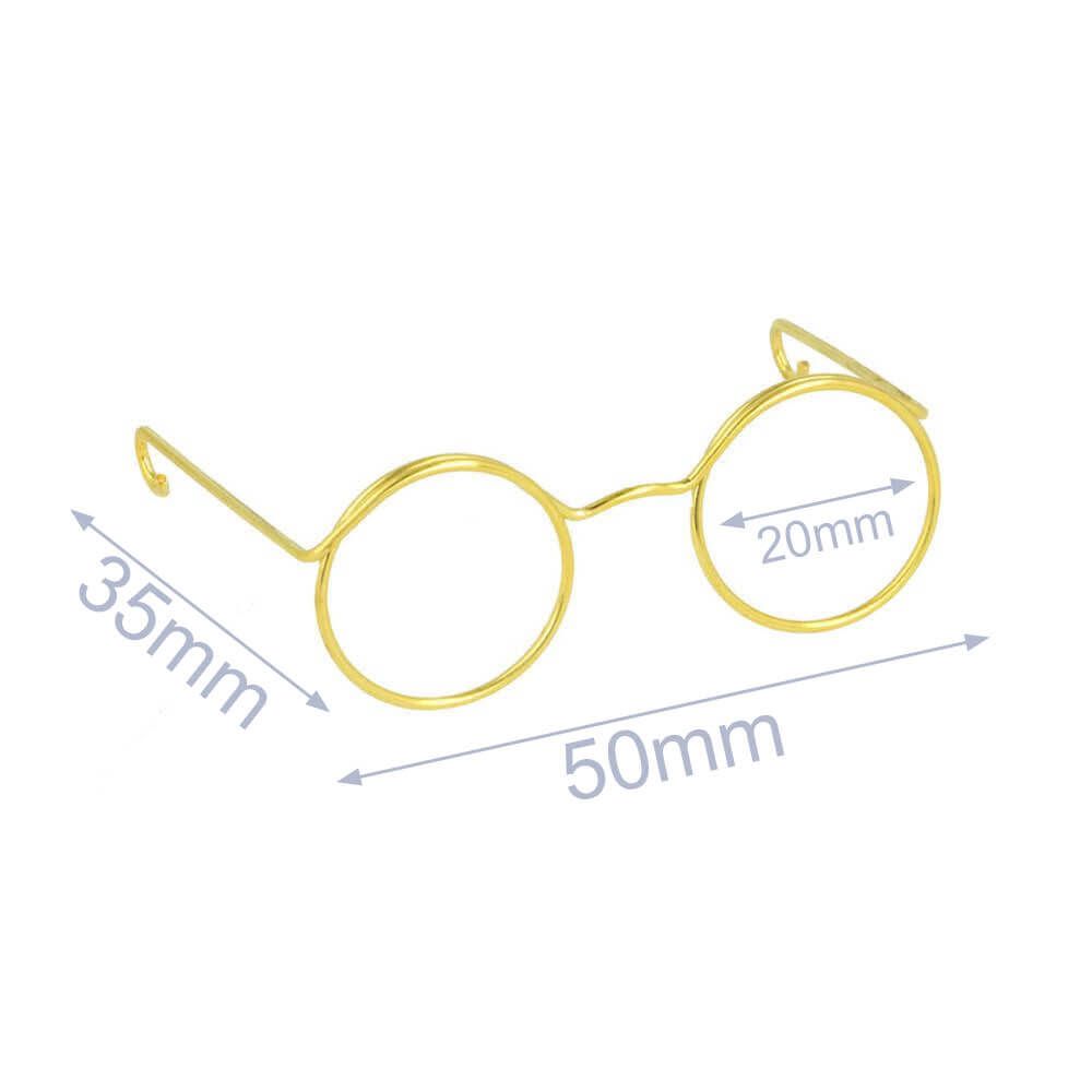 Brille für Plüschtiere aus Metall in Farbe gold 50mm