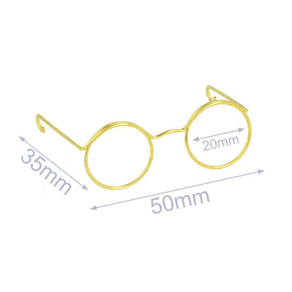 Brille für Plüschtiere aus Metall in Farbe gold 50mm