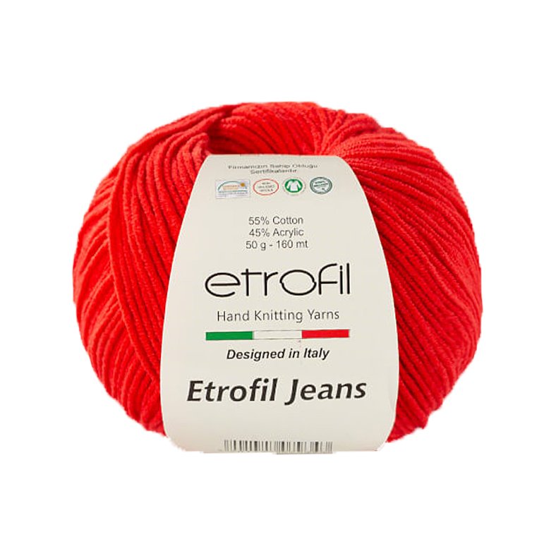 Etrofil Jeans Bauwolle Garn rot