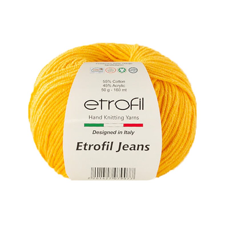 Etrofil Jeans Bauwolle Garn gelb